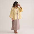 Kimono Eva Court en Lin butter yellow