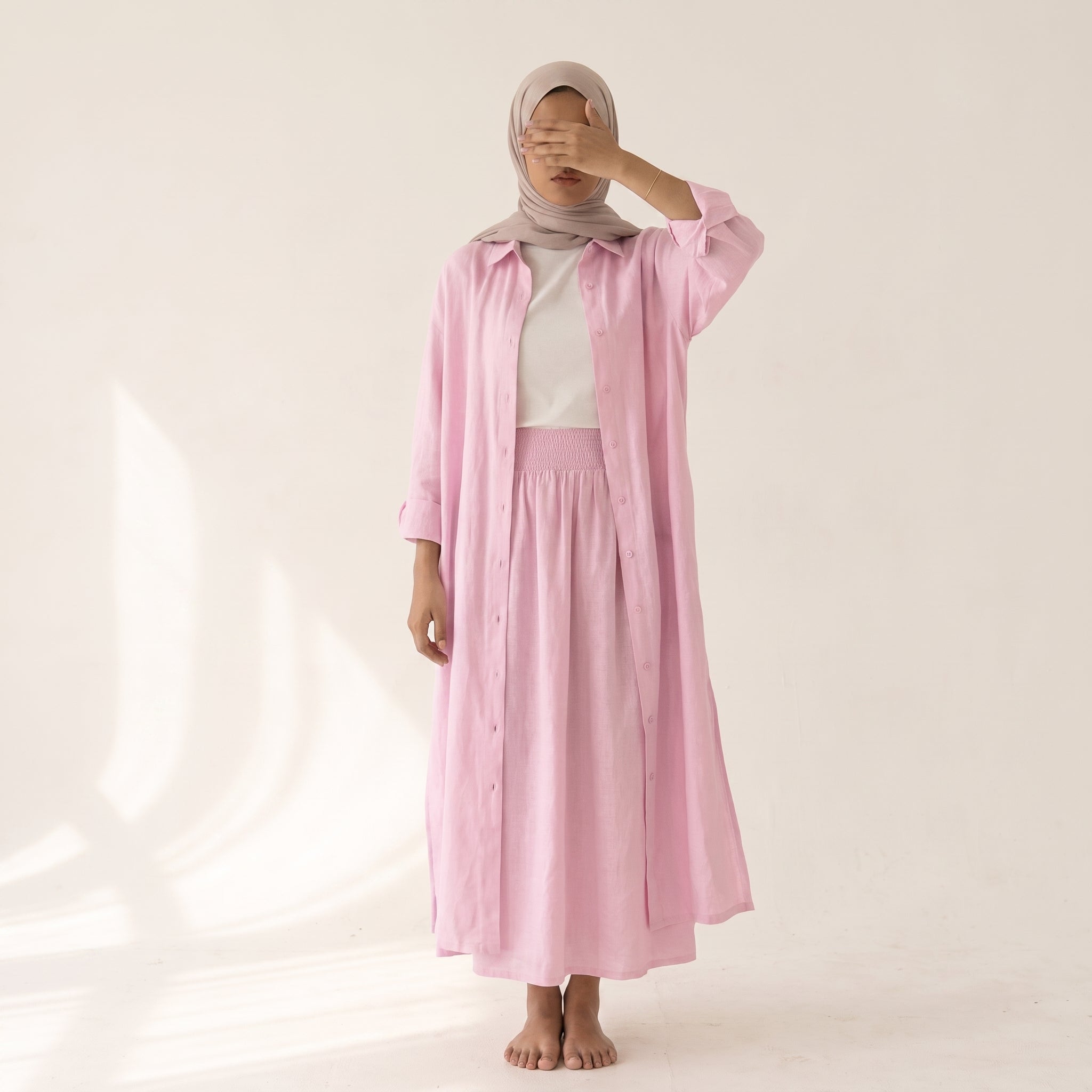 Ensemble TIFA en Lin baby pink