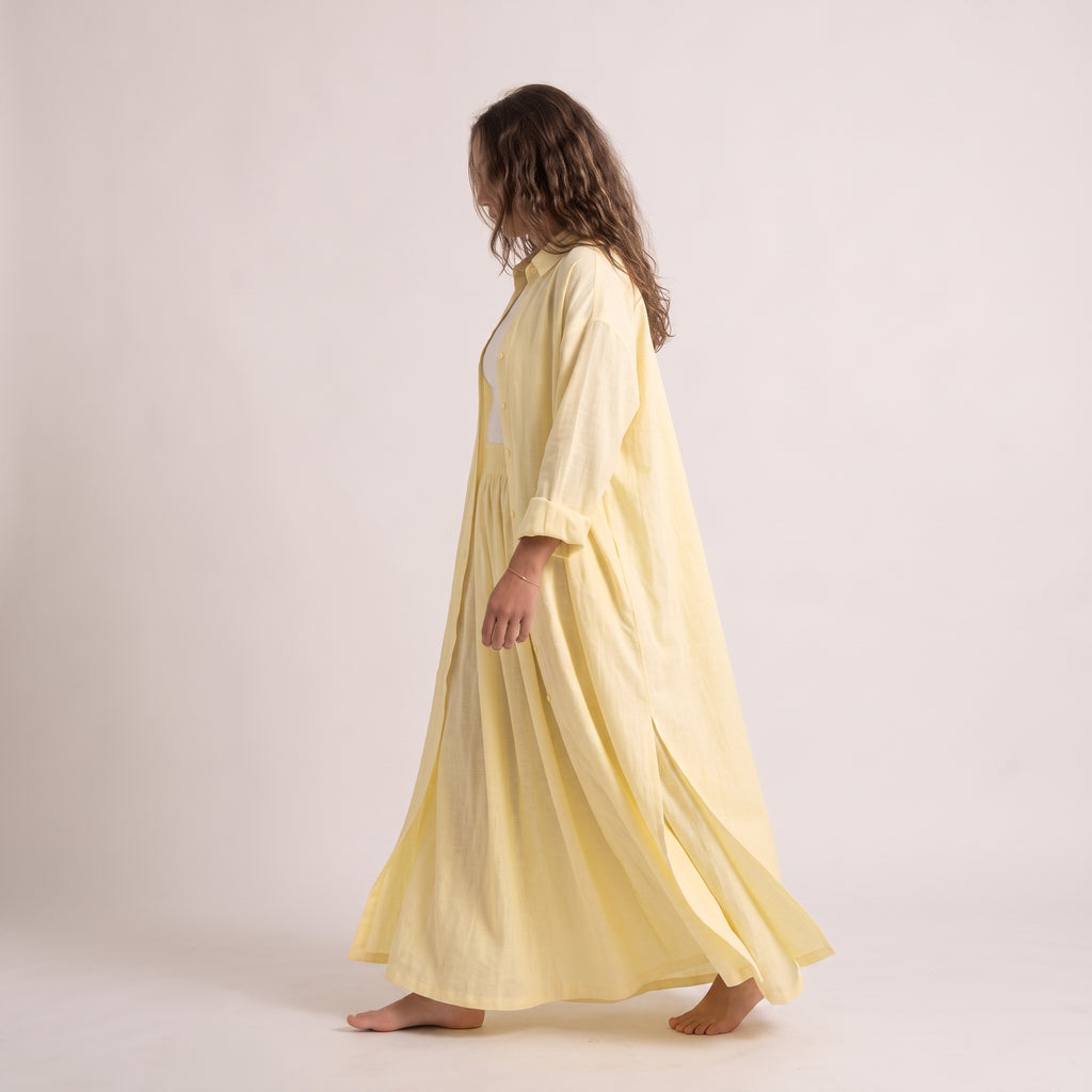 Ensemble TIFA en Lin Froissé butter yellow