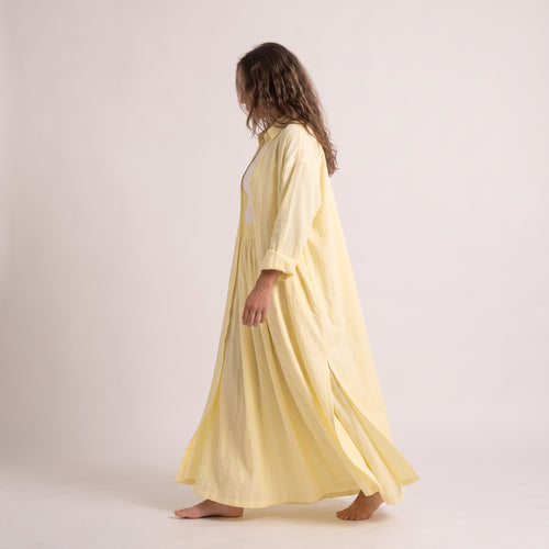 Ensemble TIFA en Lin Froissé butter yellow