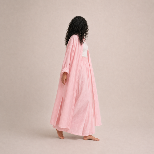 Ensemble TIFA en Lin Froissé baby pink